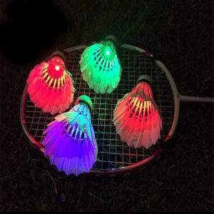Badmintonové míčky – svítící barevné – 4ks v balení