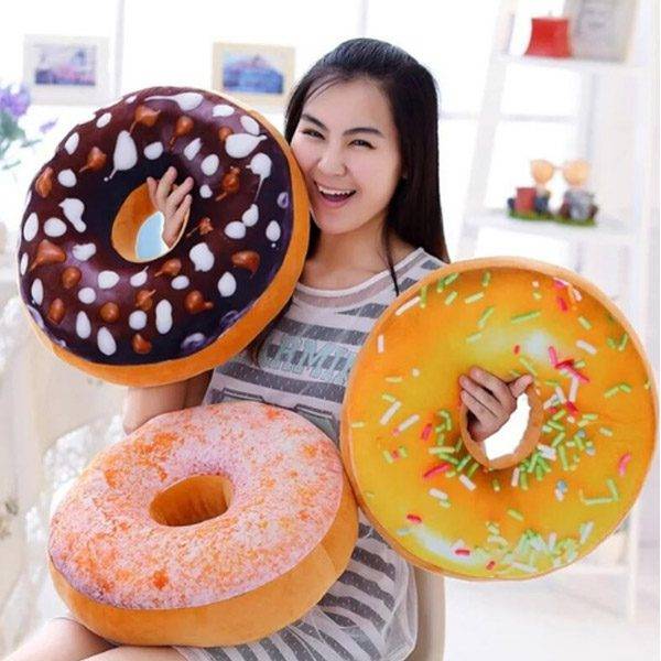 Dekorační polštář / vtipný polštář donut, průměr 35 cm – 6 druhů