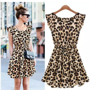 Letní šaty – leopardí vzor, S-XXL