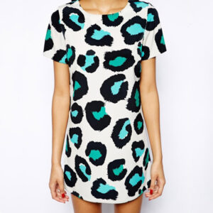 Letní šaty s leopardím vzorem – rovný střih, S-XXL