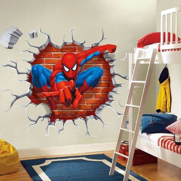 Tapeta na zeď / samolepka na zeď 3D – Spiderman, 45×50 cm