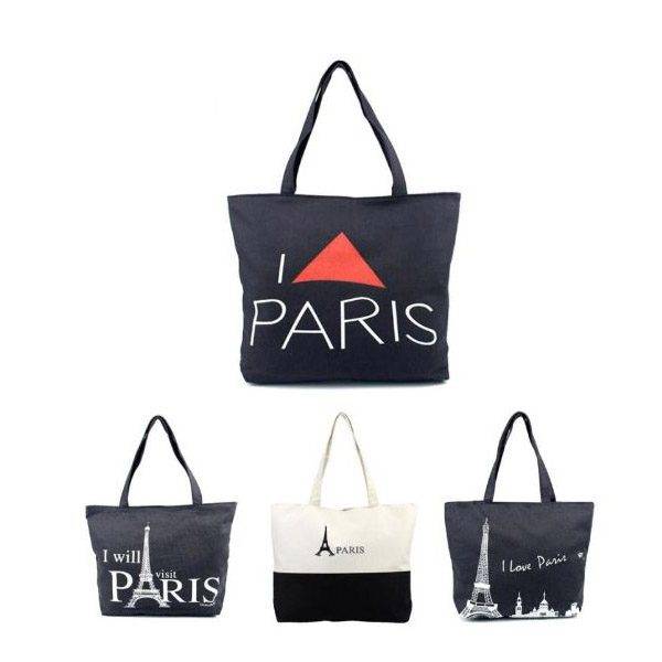 Taška přes rameno dámská, motivy Paříž a Eiffelova věž, 4 druhy